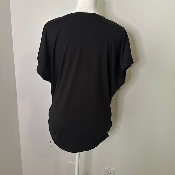 Halara black short sleeve wrap-front top size L NWT - Picture 4 of 14